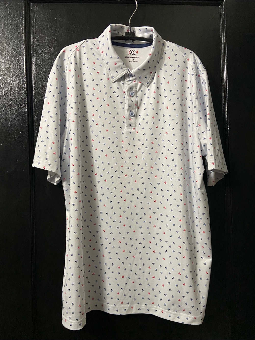 Men's Johnston & Murphy Golf Polo Skull and Crossbones